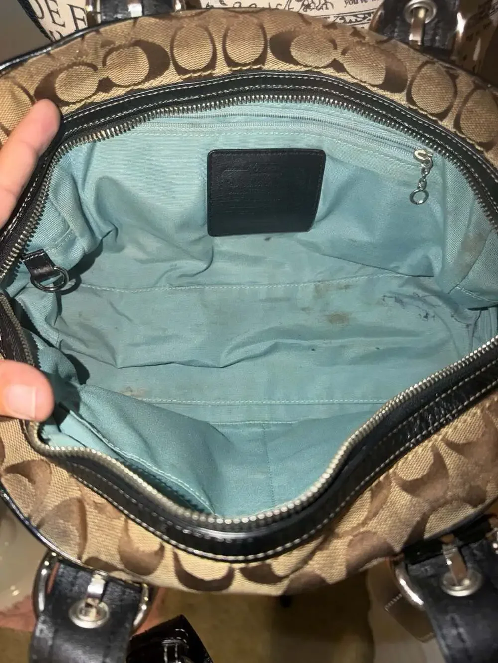 Coach Soho Signature Patchwork Mini Boston Satchel Shoulder Bag F12317
